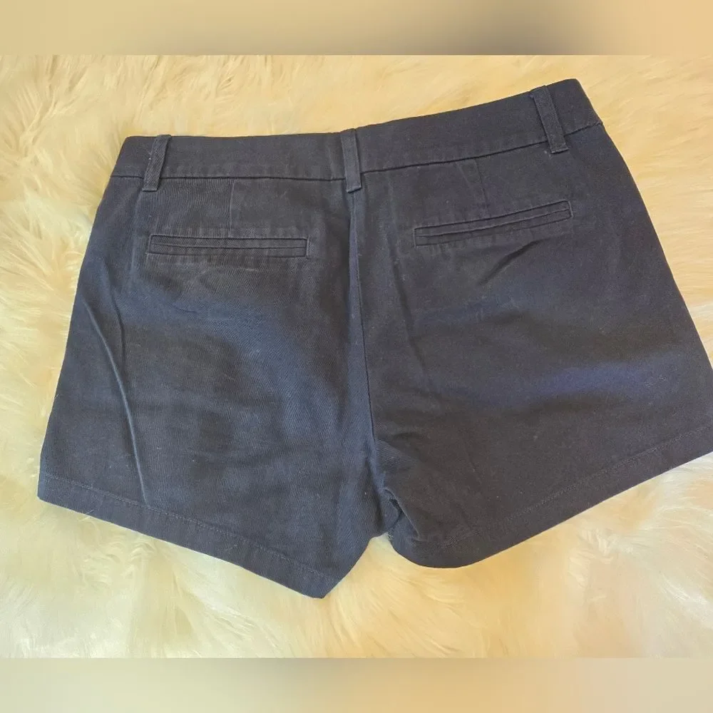 J. Crew Navy and Cream Waistband Shorts Size 4